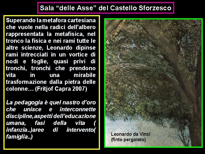 Sala “delle Asse” del Castello Sforzesco Superando la metafora cartesiana che vuole nella radici