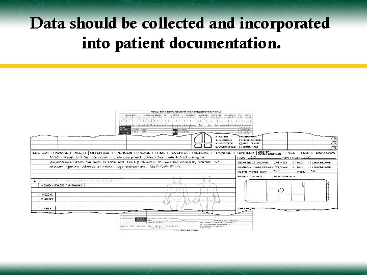 Data should be collected and incorporated into patient documentation. 