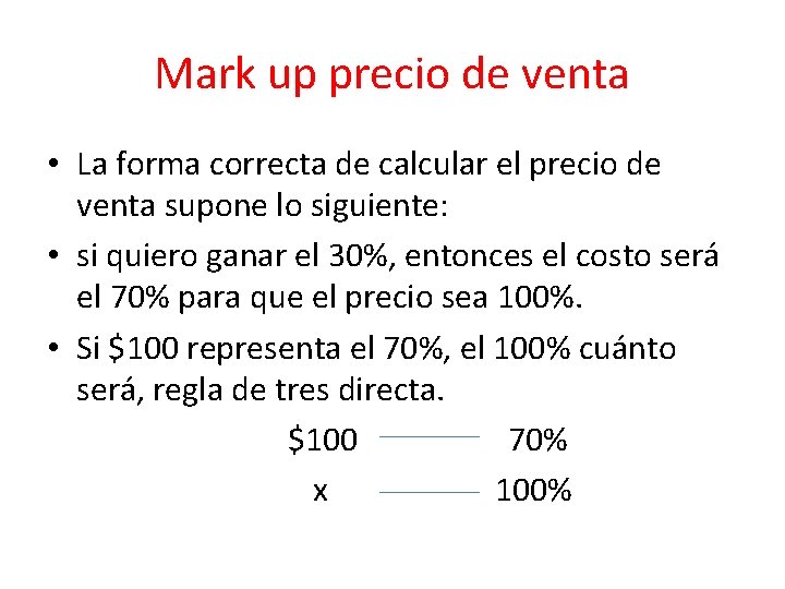 Mark up precio de venta • La forma correcta de calcular el precio de
