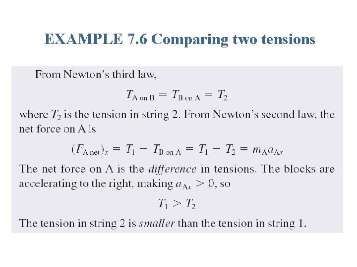 EXAMPLE 7. 6 Comparing two tensions 