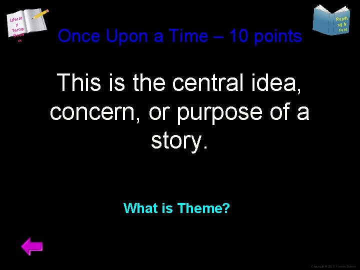 Literar y Terms Revie w Once Upon a Time – 10 points Readi ng