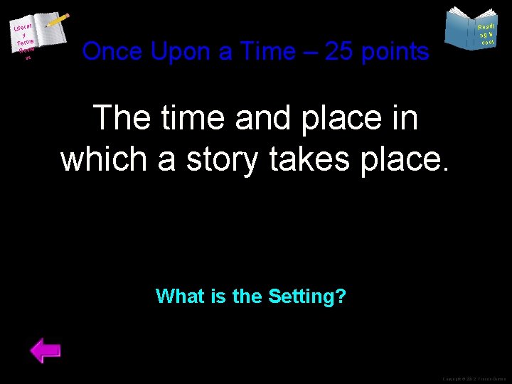 Literar y Terms Revie w Readi ng is cool Once Upon a Time –