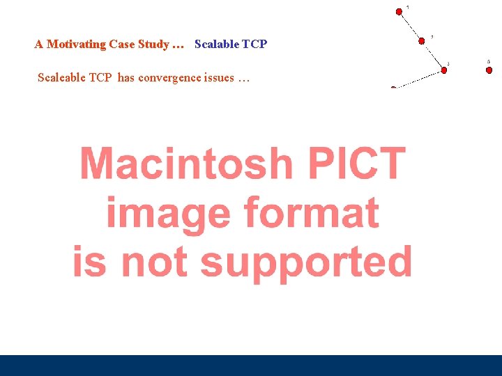 A Motivating Case Study … Scalable TCP Scaleable TCP has convergence issues … Hamilton