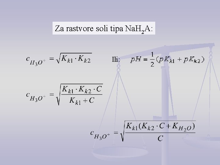 Za rastvore soli tipa Na. H 2 A: Ili: 