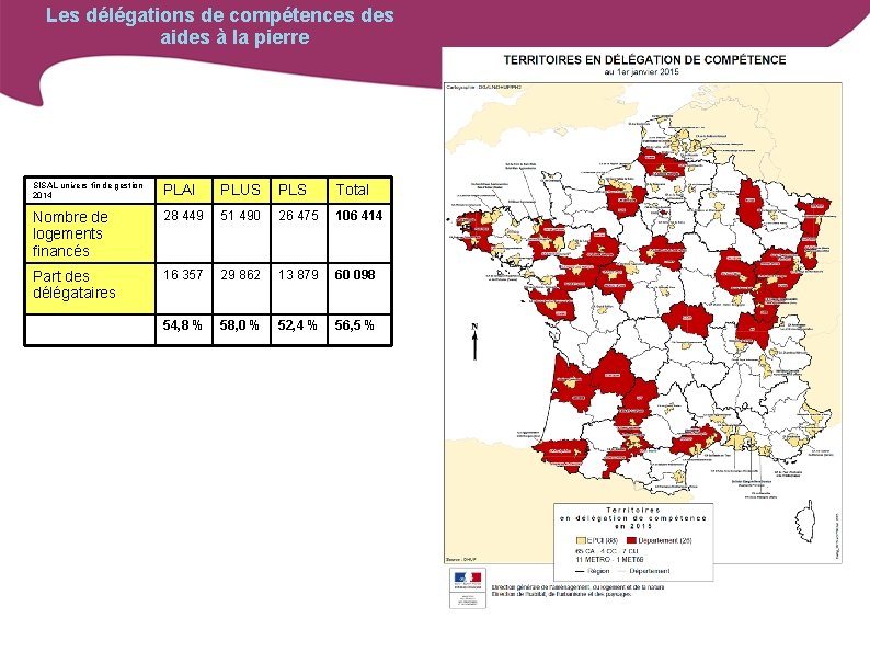 Les délégations de compétences des aides à la pierre SISAL univers fin de gestion