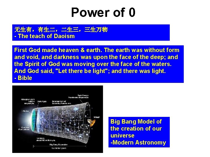 Power of 0 无生有，有生二，二生三，三生万物 - The teach of Daoism First God made heaven &