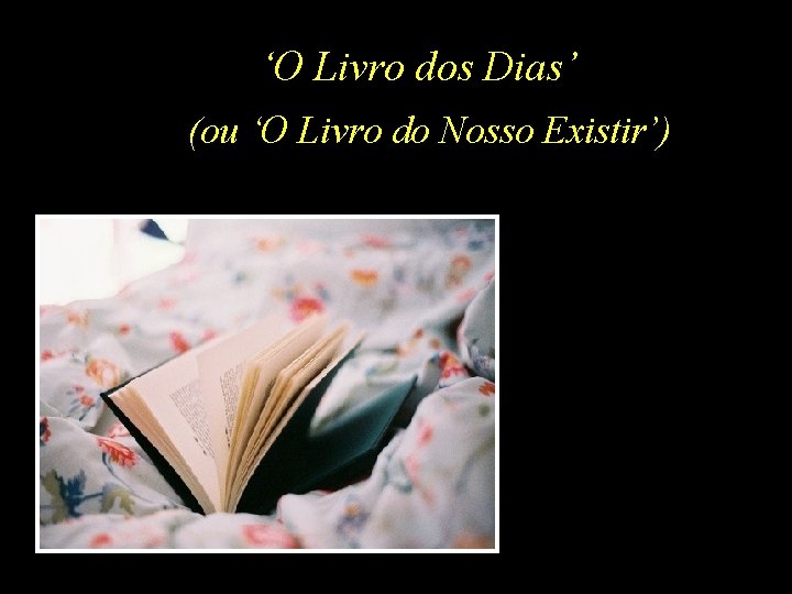 ‘O Livro dos Dias’ (ou ‘O Livro do Nosso Existir’) 