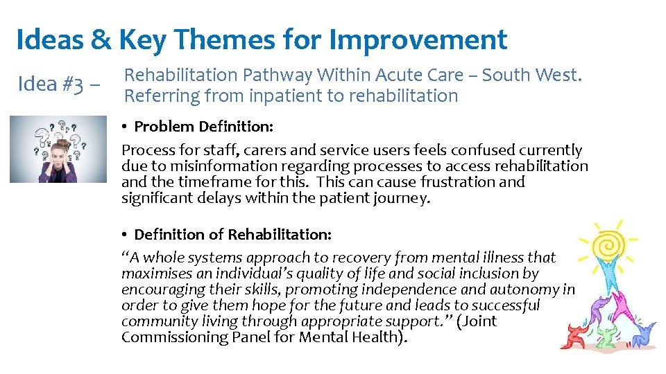 Ideas & Key Themes for Improvement Idea #3 – Rehabilitation Pathway Within Acute Care