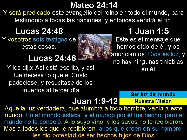 Mateo 24: 14 Y será predicado este evangelio del reino en todo el mundo, Mateo 24: 14 Y será predicado este evangelio del reino en todo el mundo,