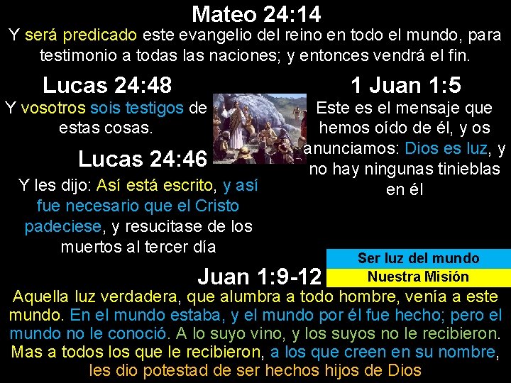 Mateo 24: 14 Y será predicado este evangelio del reino en todo el mundo, Mateo 24: 14 Y será predicado este evangelio del reino en todo el mundo,