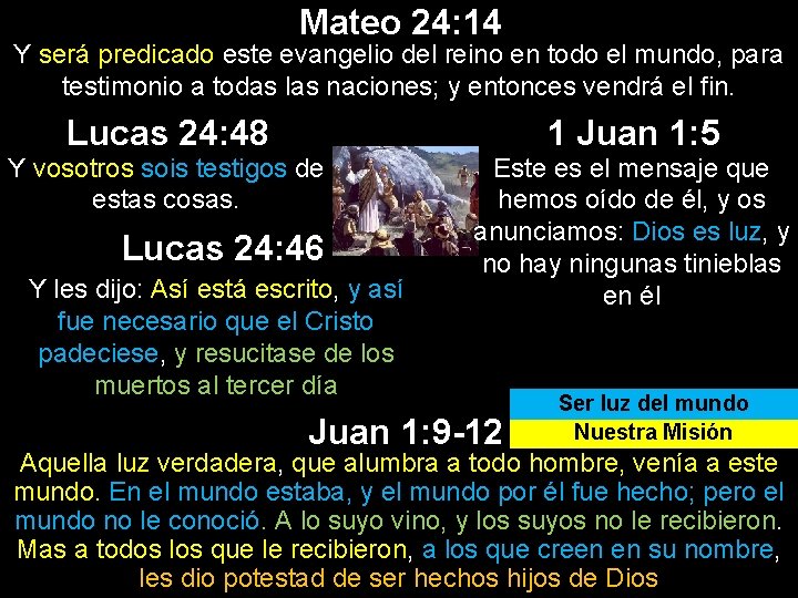 Mateo 24: 14 Y será predicado este evangelio del reino en todo el mundo, Mateo 24: 14 Y será predicado este evangelio del reino en todo el mundo,