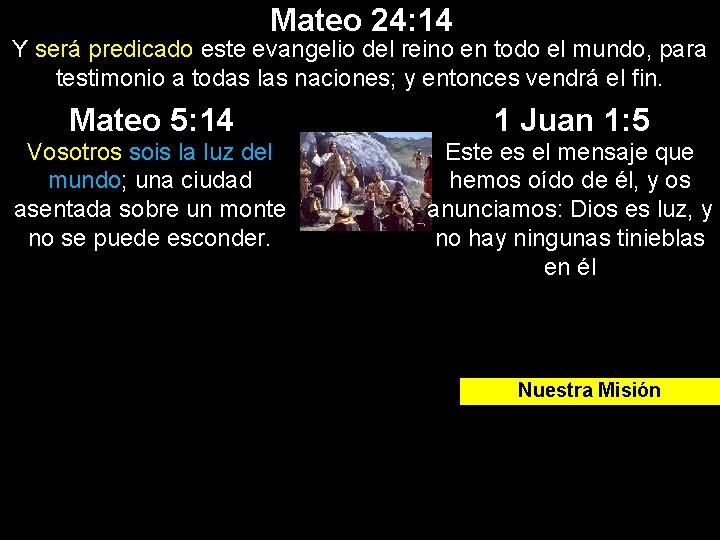 Mateo 24: 14 Y será predicado este evangelio del reino en todo el mundo, Mateo 24: 14 Y será predicado este evangelio del reino en todo el mundo,