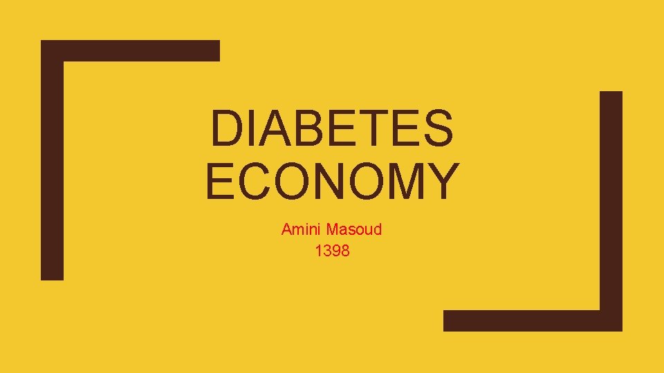 DIABETES ECONOMY Amini Masoud 1398 