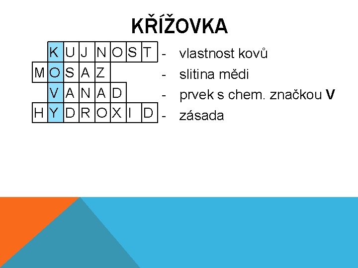 KŘÍŽOVKA K MO V H Y U S A D J A N R