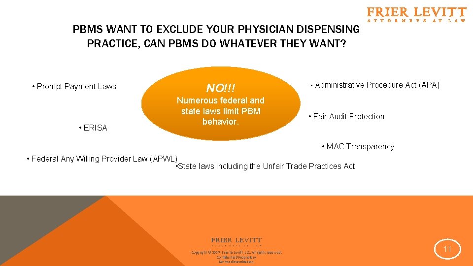 PBMS WANT TO EXCLUDE YOUR PHYSICIAN DISPENSING PRACTICE, CAN PBMS DO WHATEVER THEY WANT?