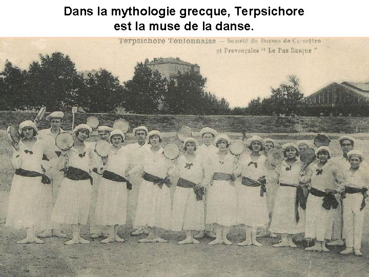 Dans la mythologie grecque, Terpsichore est la muse de la danse. Dans la mythologie grecque, Terpsichore est la muse de la danse.