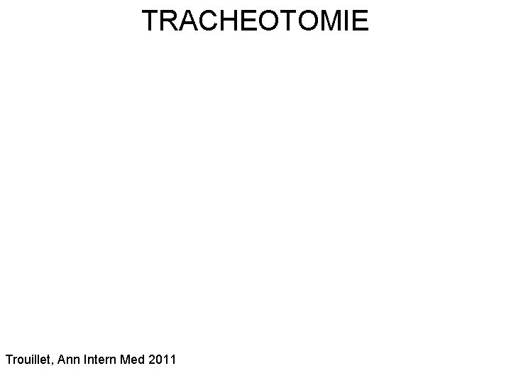 TRACHEOTOMIE Trouillet, Ann Intern Med 2011 