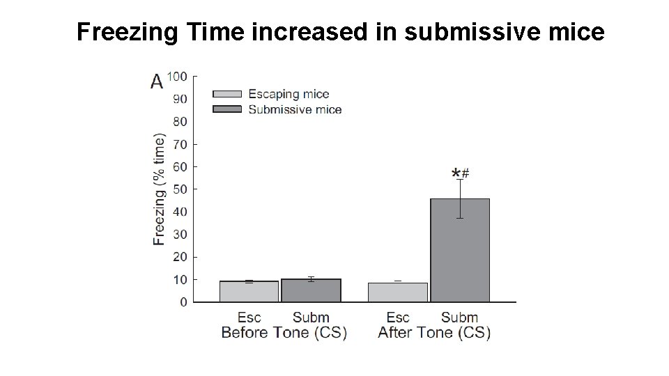 Freezing Time increased in submissive mice 
