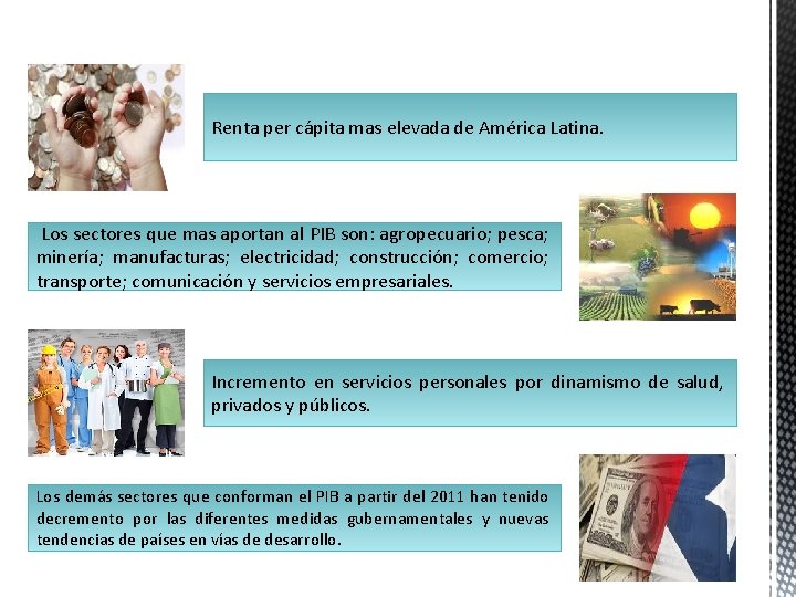 Renta per cápita mas elevada de América Latina. Los sectores que mas aportan al Renta per cápita mas elevada de América Latina. Los sectores que mas aportan al