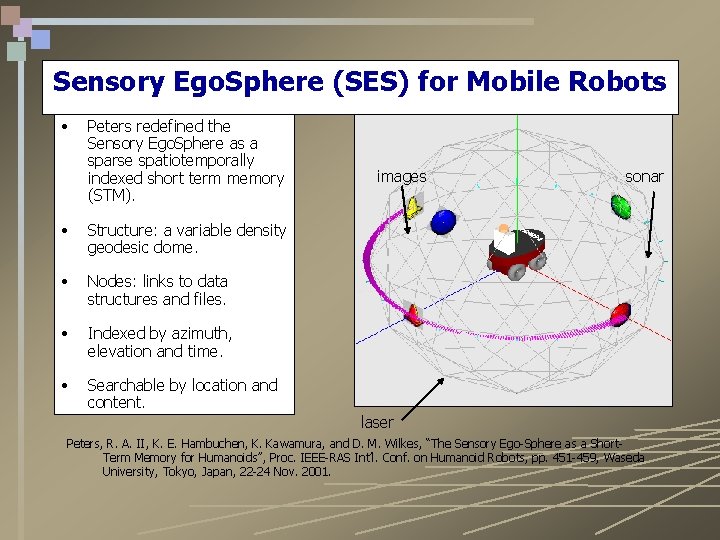 Sensory Ego. Sphere (SES) for Mobile Robots • Peters redefined the Sensory Ego. Sphere