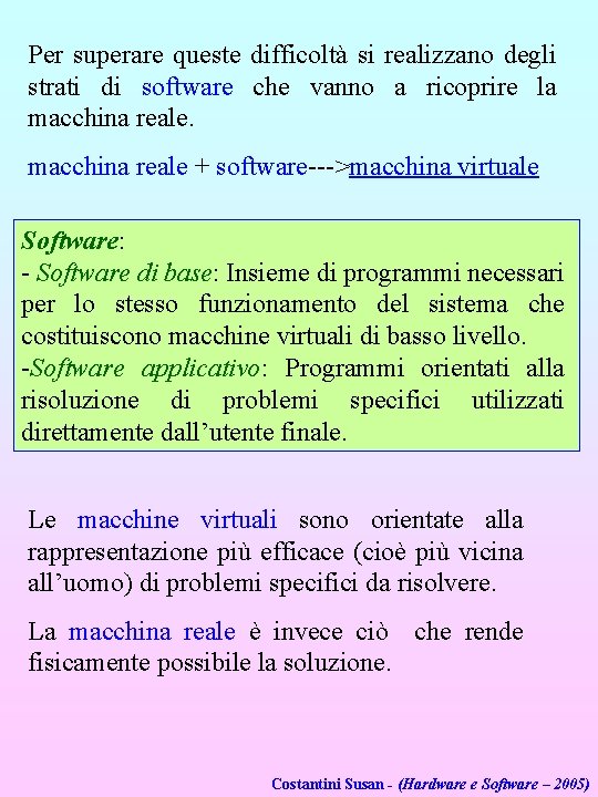 Per superare queste difficoltà si realizzano degli strati di software che vanno a ricoprire