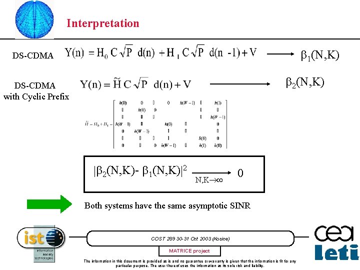 Interpretation 1(N, K) DS-CDMA 2(N, K) DS-CDMA with Cyclic Prefix 2(N, K)- 1(N, K)