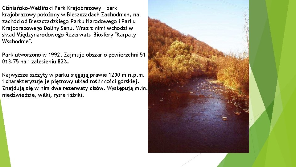 Ciśniańsko-Wetliński Park Krajobrazowy – park krajobrazowy położony w Bieszczadach Zachodnich, na zachód od Bieszczadzkiego