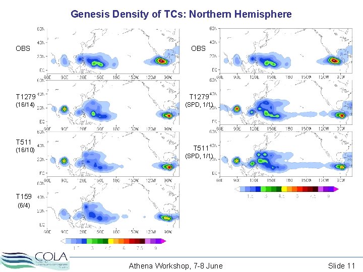 Genesis Density of TCs: Northern Hemisphere OBS T 1279 (16/14) (SPD, 1/1) T 511