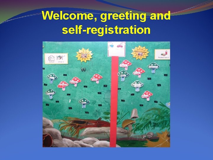 Welcome, greeting and self-registration 