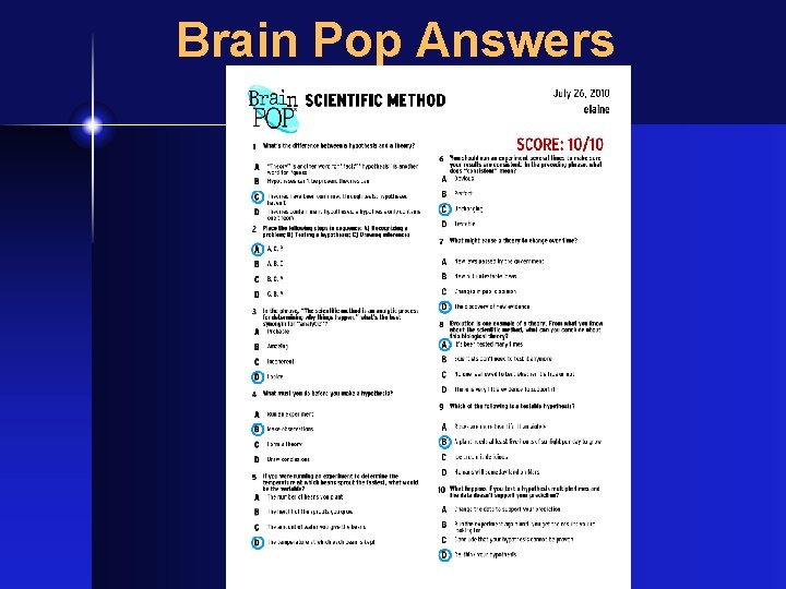 Brain Pop Answers � 