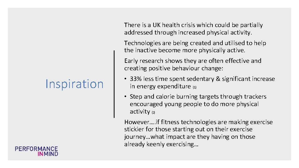 There is a UK health crisis which could be partially addressed through increased physical