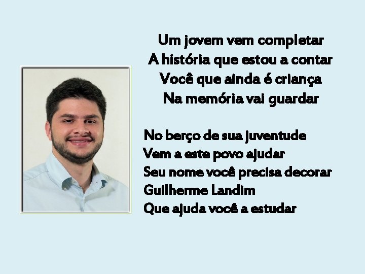 Um jovem completar A história que estou a contar Você que ainda é criança