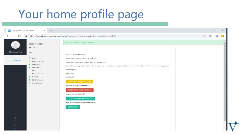 Your home profile page 