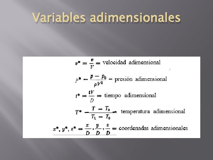 Variables adimensionales 