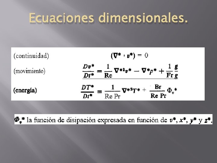 Ecuaciones dimensionales. 