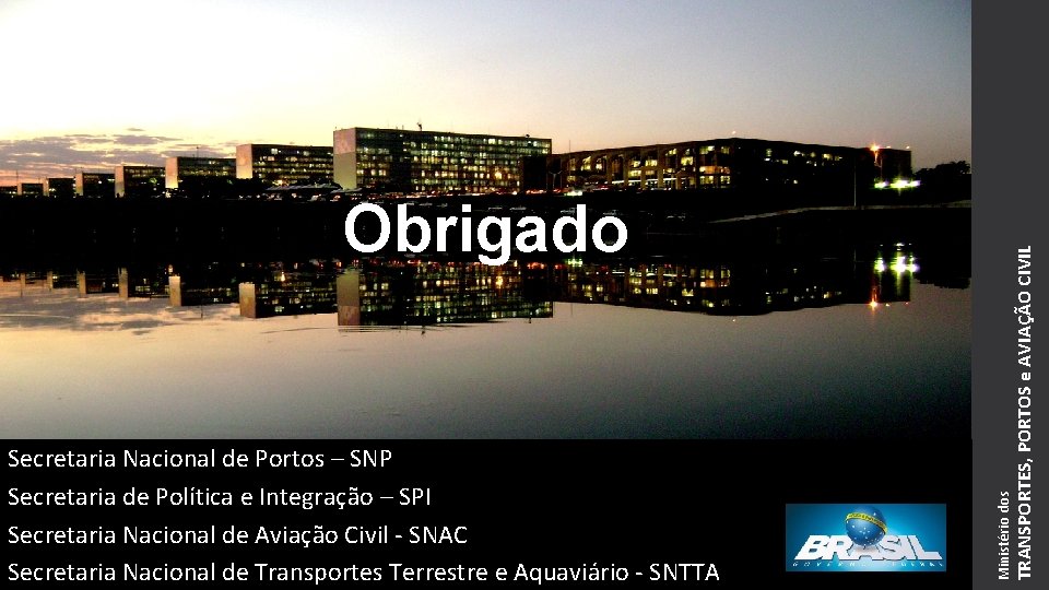 TRANSPORTES, PORTOS e AVIAÇÃO CIVIL Secretaria Nacional de Portos – SNP Secretaria de Política