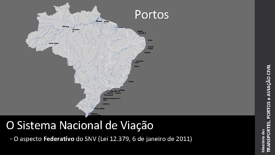 Macapá Portos Belém Manaus Itaqui Itacoatia ra Pecém Fortaleza Natal Porto Velho Recife Suape