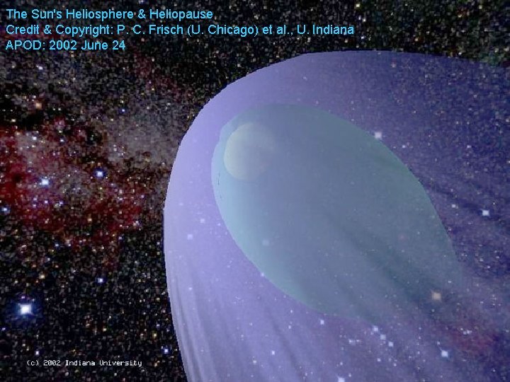 The Sun's Heliosphere & Heliopause Credit & Copyright: P. C. Frisch (U. Chicago) et