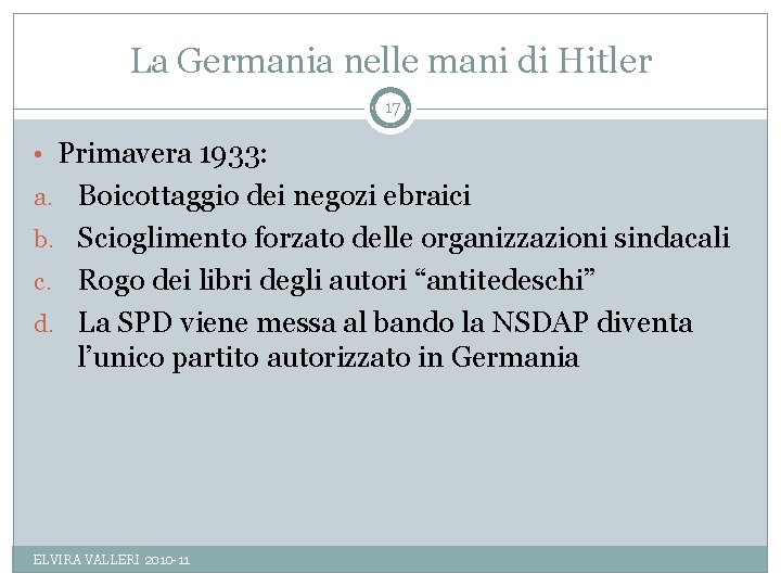 La Germania nelle mani di Hitler 17 • Primavera 1933: a. Boicottaggio dei negozi