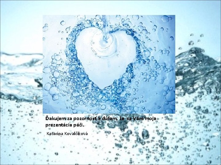 Ďakujem za pozornosť a dúfam, že sa Vám moja prezentácia páči. Katarína Kovalčíková 