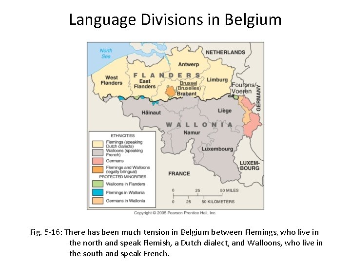 Language Divisions in Belgium Fig. 5 -16: There has been much tension in Belgium