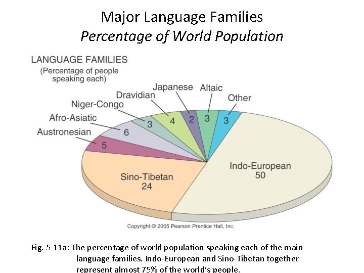Major Language Families Percentage of World Population Fig. 5 -11 a: The percentage of