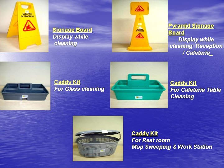 Signage Board Display while cleaning Caddy Kit For Glass cleaning Pyramid Signage Board Display