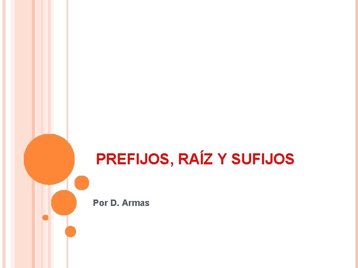 PREFIJOS, RAÍZ Y SUFIJOS Por D. Armas 