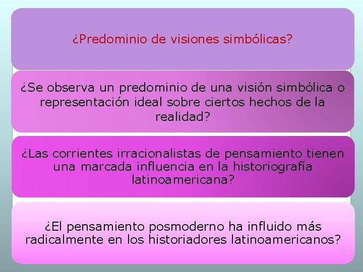 ¿Predominio de visiones simbólicas? ¿Se observa un predominio de una visión simbólica o representación ¿Predominio de visiones simbólicas? ¿Se observa un predominio de una visión simbólica o representación