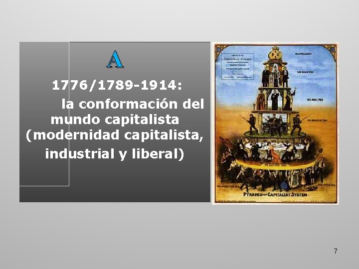 A 1776/1789 -1914: la conformación del mundo capitalista (modernidad capitalista, industrial y liberal) 7 A 1776/1789 -1914: la conformación del mundo capitalista (modernidad capitalista, industrial y liberal) 7