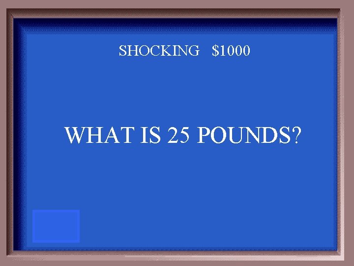 SHOCKING $1000 WHAT IS 25 POUNDS? 