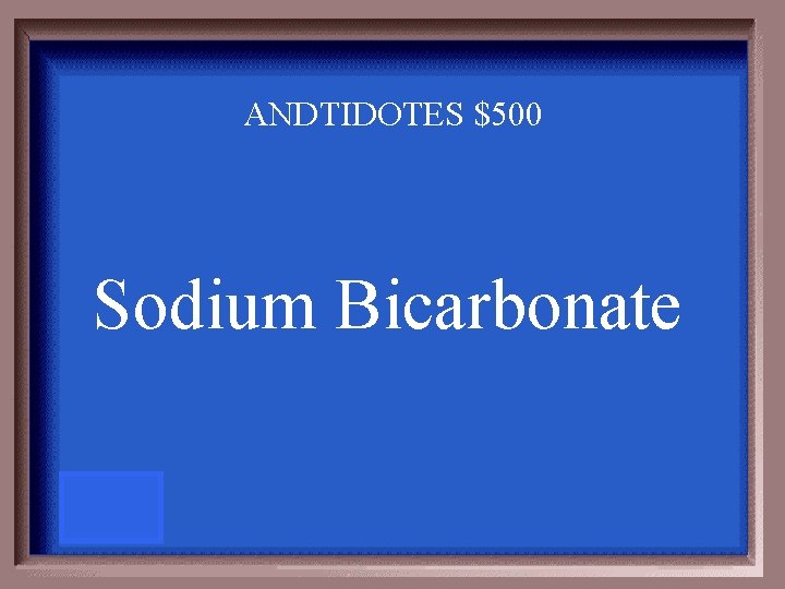 ANDTIDOTES $500 Sodium Bicarbonate 