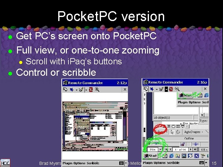 Pocket. PC version l l Get PC’s screen onto Pocket. PC Full view, or