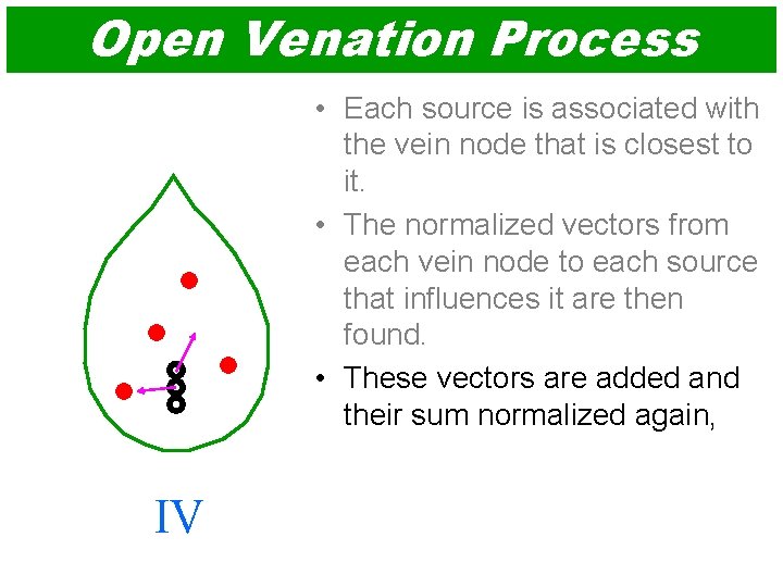 Open Venation Process • Each source is associated with the vein node that is